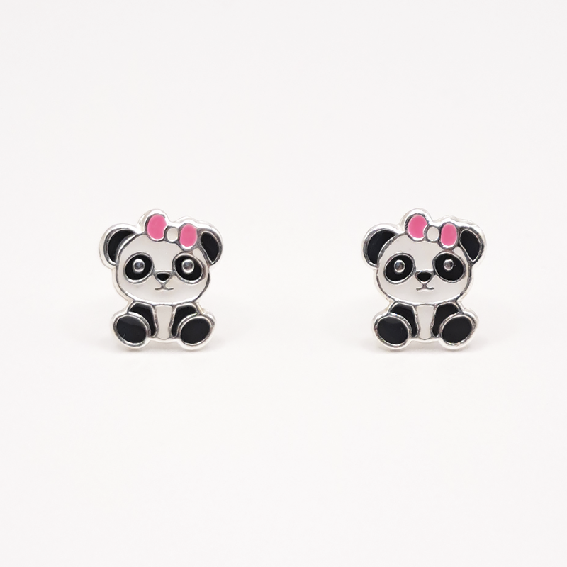 Panda korvakorut pinkki rusetti